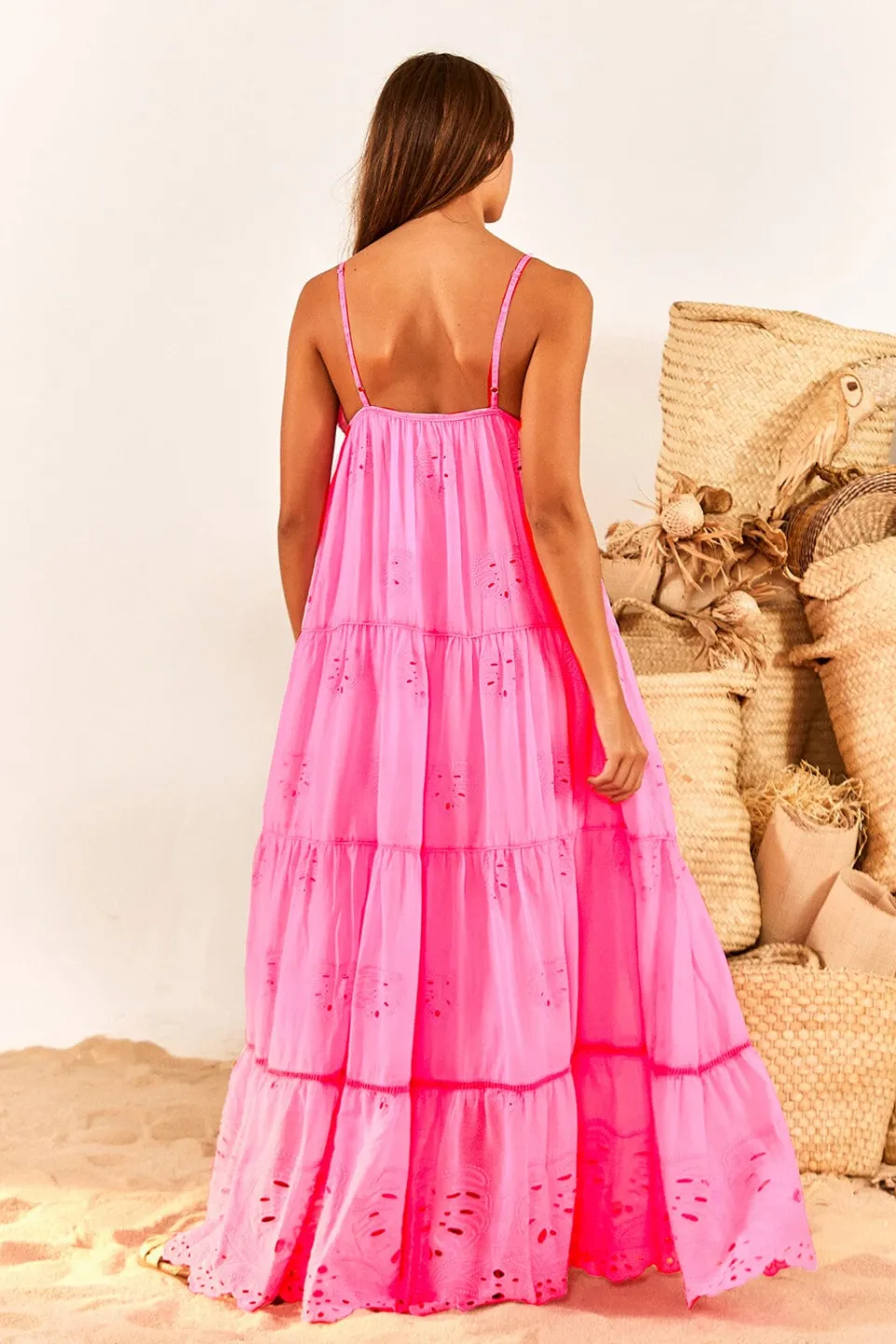 FARM Rio Neon Pink Maxi Dress Outlet