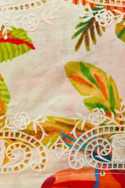 FARM Rio OFF WHITE BLOUSE | Forest Birds Print New