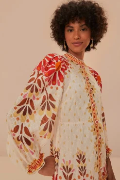 FARM Rio Off-White Ainika Flowers Maxi Dress Outlet