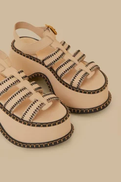 FARM Rio Off-White Artisanal Fisherman Platform Sandal Online