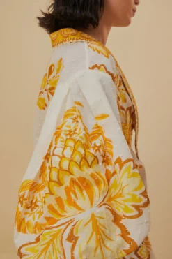 FARM Rio Off-White Aura Floral Blouse New