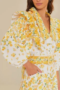 FARM Rio Off-White Azaleia Lapel Romper Best