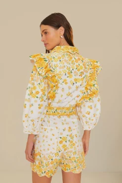 FARM Rio Off-White Azaleia Lapel Romper Best