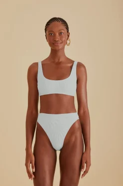FARM Rio Off-White Banana Matelasse Bikini Top Clearance