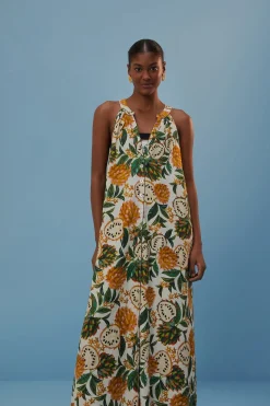 FARM Rio Off-White Biriba Maxi Dress New