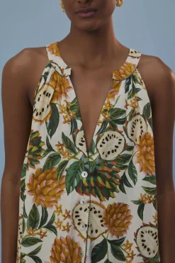 FARM Rio Off-White Biriba Maxi Dress New