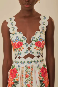 FARM Rio Off-White Bloom Garden Maxi Dress New