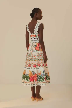 FARM Rio Off-White Bloom Garden Maxi Dress New