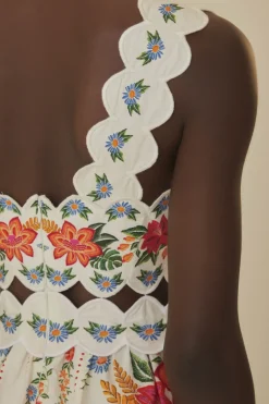 FARM Rio Off-White Bloom Garden Maxi Dress New
