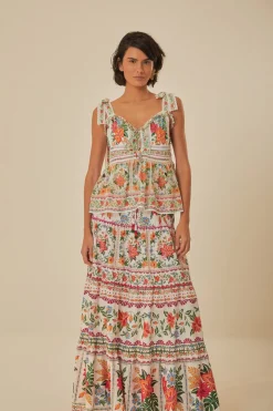 FARM Rio Off-White Bloom Garden Maxi Skirt Best