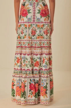 FARM Rio Off-White Bloom Garden Maxi Skirt Best