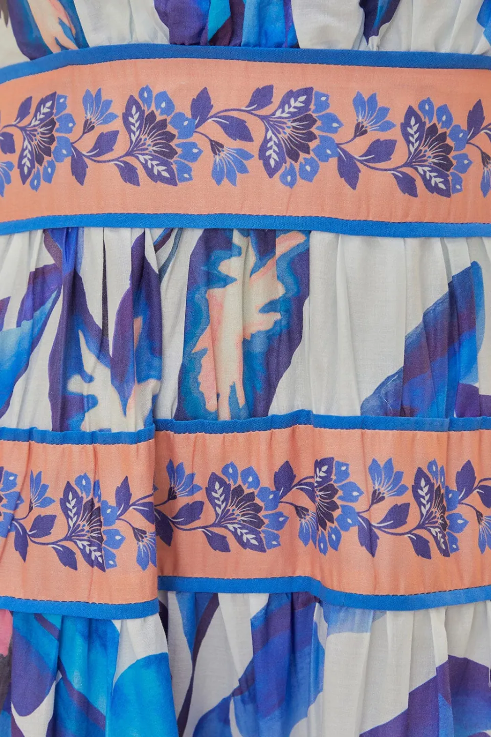 FARM Rio Off-White Blue Foliage Midi Dress Best