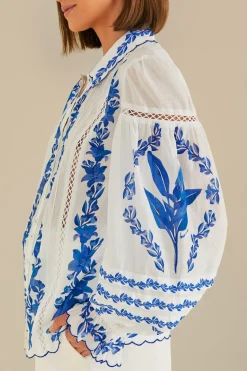 FARM Rio Off-White Blue Yard Blouse Sale