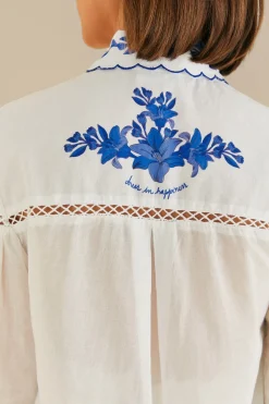 FARM Rio Off-White Blue Yard Blouse Sale