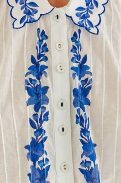 FARM Rio Off-White Blue Yard Blouse Sale