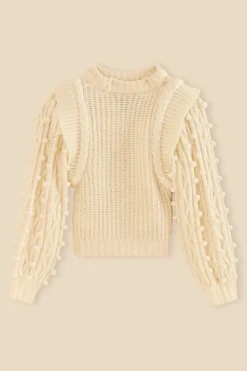 FARM Rio Off-White Braided Sweater Hot