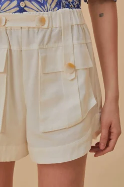 FARM Rio Off-White Cargo Pockets Shorts Online
