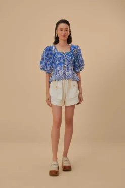 FARM Rio Off-White Cargo Pockets Shorts Online