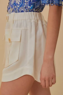 FARM Rio Off-White Cargo Pockets Shorts Online