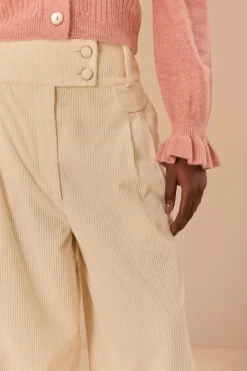 FARM Rio Off-White Double Waistband Pants Sale