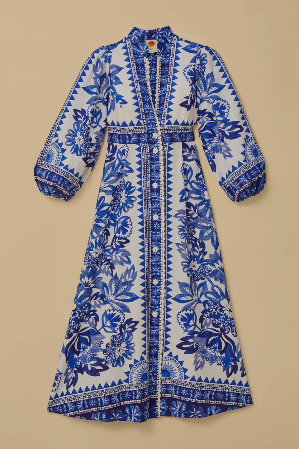 FARM Rio Off-White Flora Tapestry Lenzing™ Ecovero™ Euroflax™ Maxi Dress Clearance