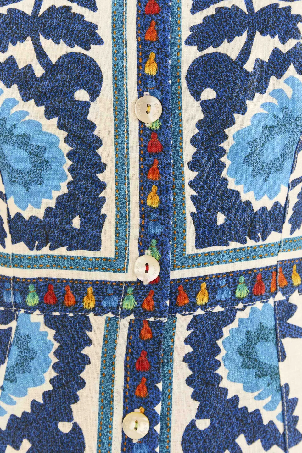 FARM Rio Off-White Flower Tapestry Midi Dress Online