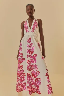 FARM Rio Off-White Flowerful Birds Maxi Dress Outlet