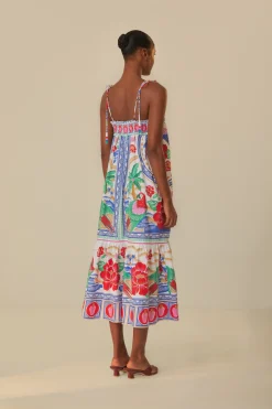 FARM Rio Off-White Flowers Beach Maxi Dress Outlet