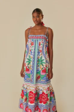 FARM Rio Off-White Flowers Beach Maxi Dress Outlet