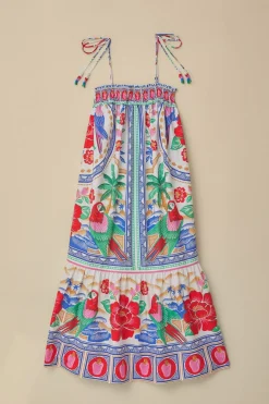 FARM Rio Off-White Flowers Beach Maxi Dress Outlet
