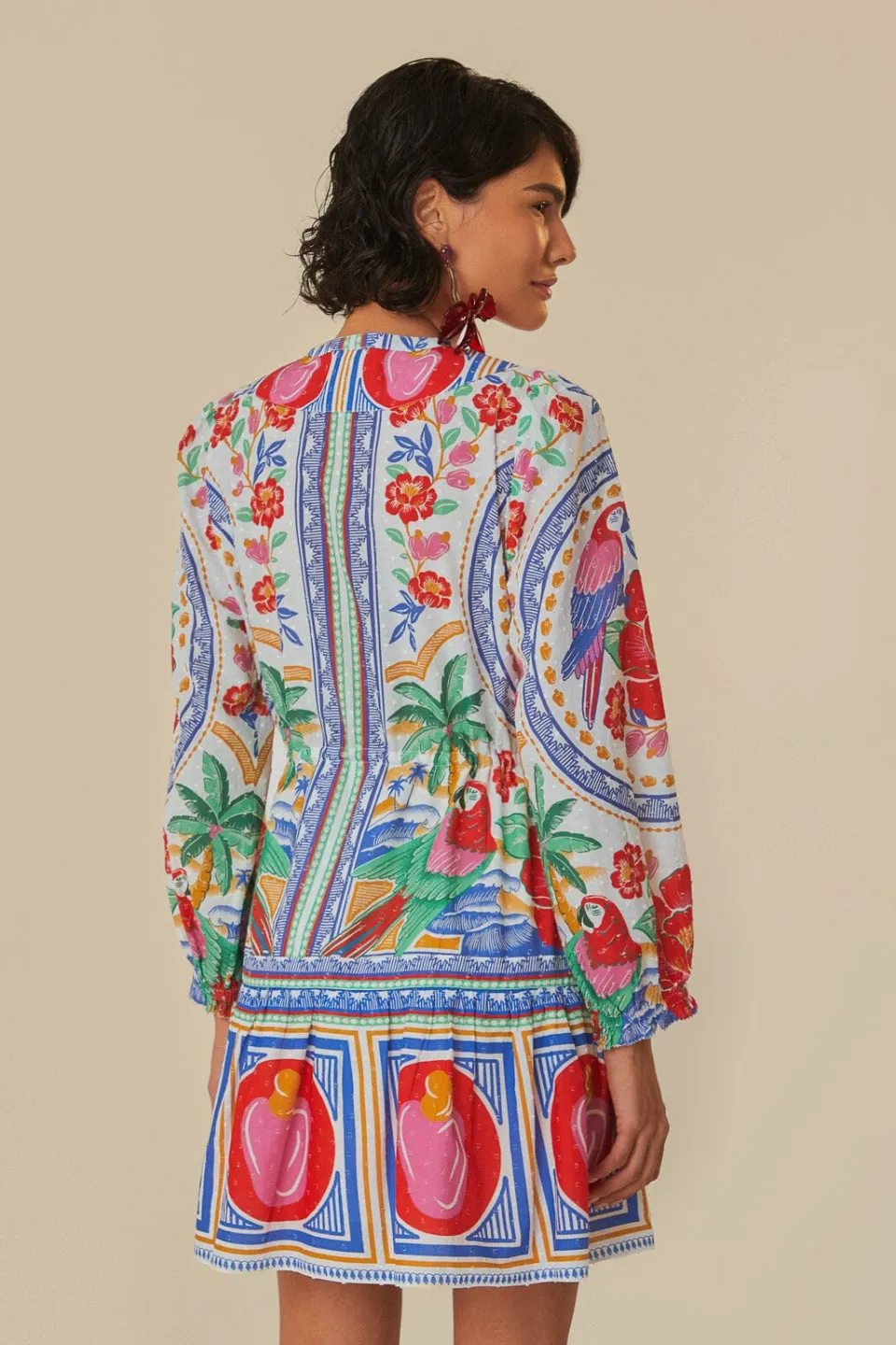 FARM Rio Off-White Flowers Beach Mini Dress Outlet