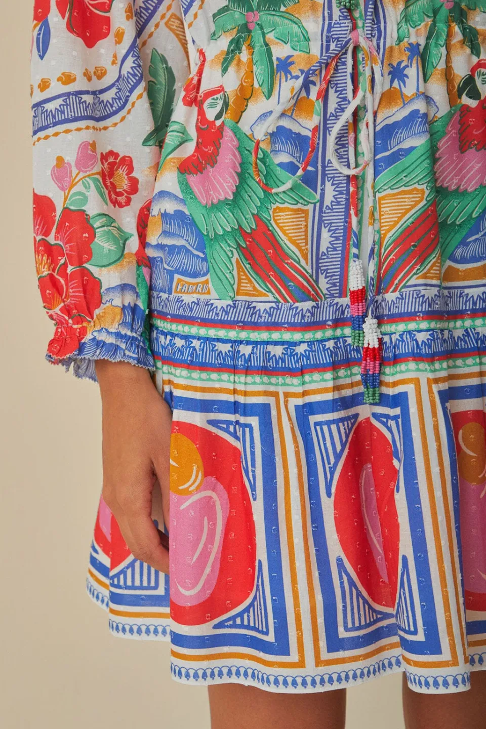 FARM Rio Off-White Flowers Beach Mini Dress Outlet