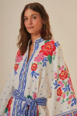 FARM Rio Off-White Flowers Beach Midi Dress Discount