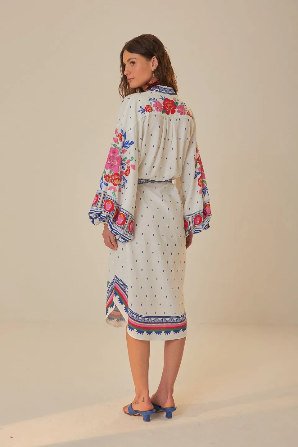 FARM Rio Off-White Flowers Beach Midi Dress Discount