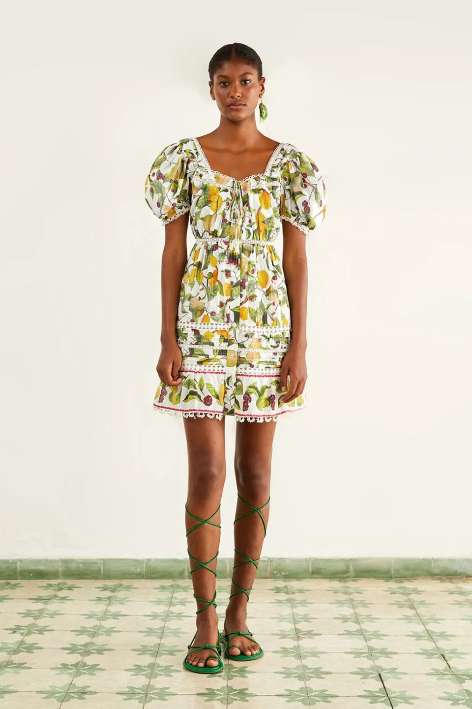 FARM Rio Off-white Fruit Orchard Mini Dress Discount