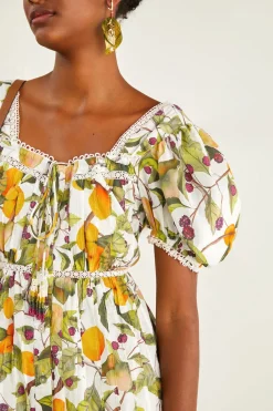 FARM Rio Off-white Fruit Orchard Mini Dress Discount