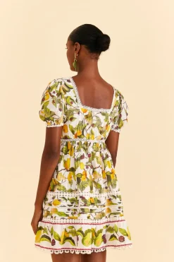 FARM Rio Off-white Fruit Orchard Mini Dress Discount