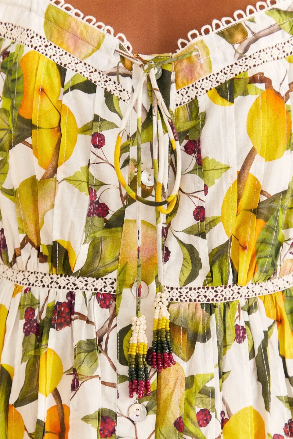 FARM Rio Off-white Fruit Orchard Mini Dress Discount