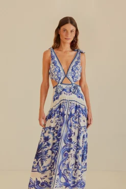 FARM Rio Off-White Garden Tiles Maxi Dress Online
