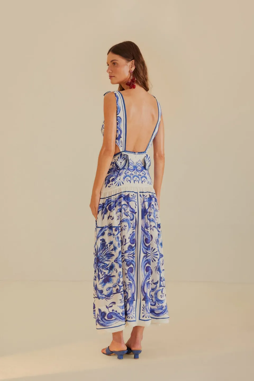 FARM Rio Off-White Garden Tiles Maxi Dress Online