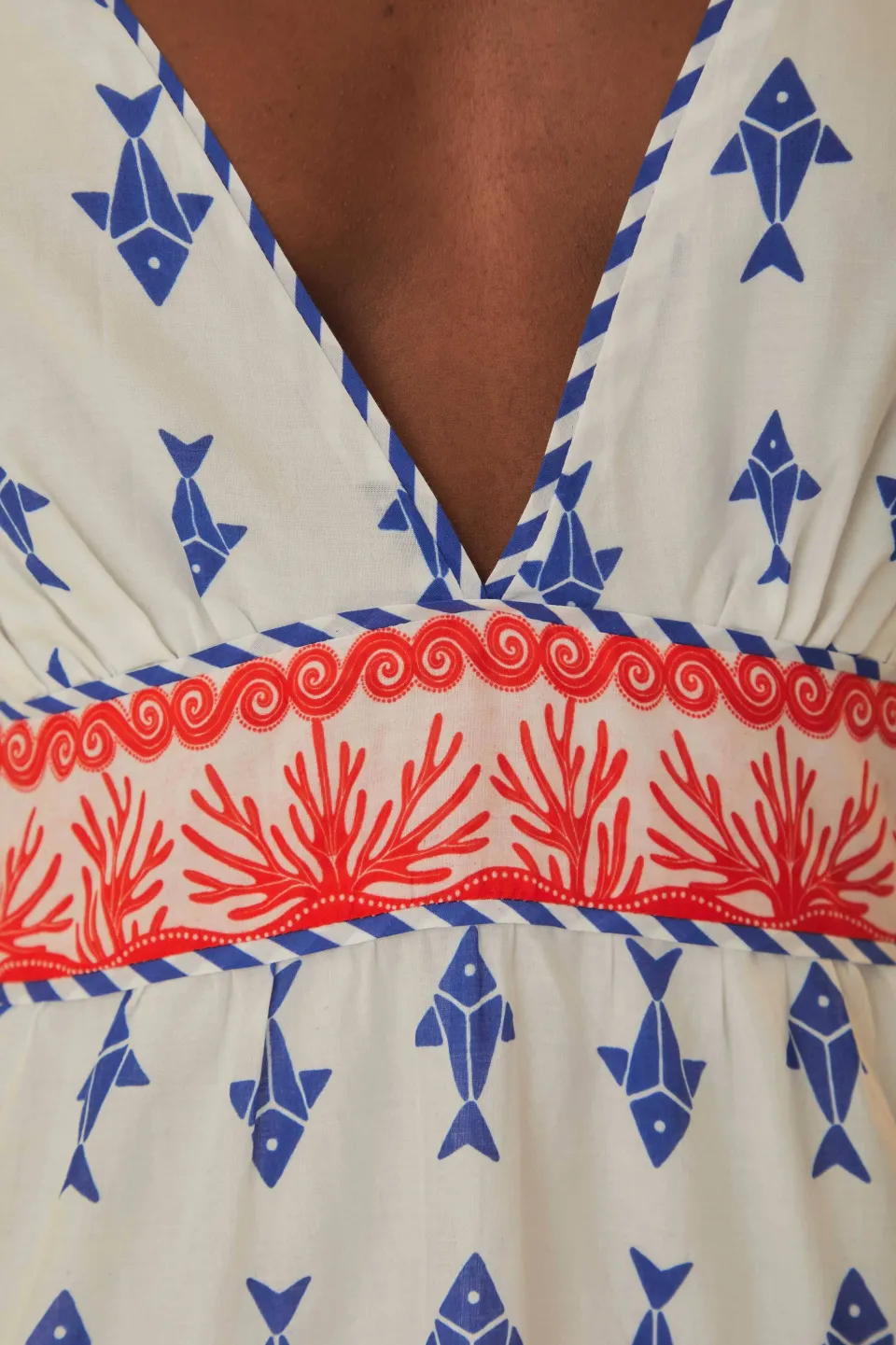 FARM Rio Off-White Graphic Fishes Mini Dress Discount
