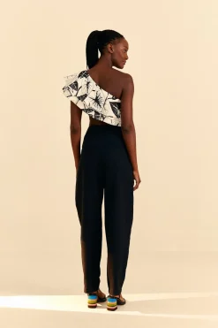 FARM Rio Off-White Graphic Leaves Organic Cotton Top Sale