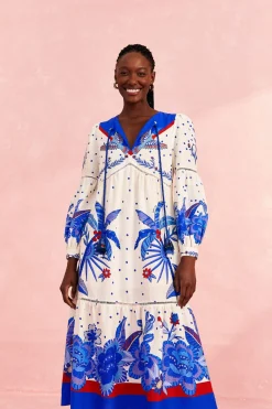 FARM Rio Off-White Jungle Chic Midi Dress Hot