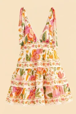 FARM Rio Off-White Macaw Bloom Mini Dress Hot