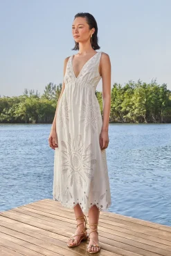 FARM Rio Off-White Maxi Richelieu Lenzing™ Ecovero™ Euroflax™ Maxi Dress New