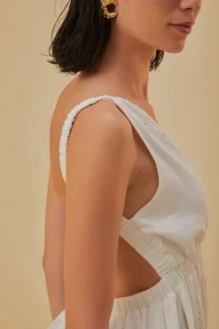 FARM Rio Off-White Maxi Richelieu Lenzing™ Ecovero™ Euroflax™ Maxi Dress New