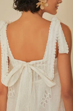 FARM Rio Off-White Midi Dress