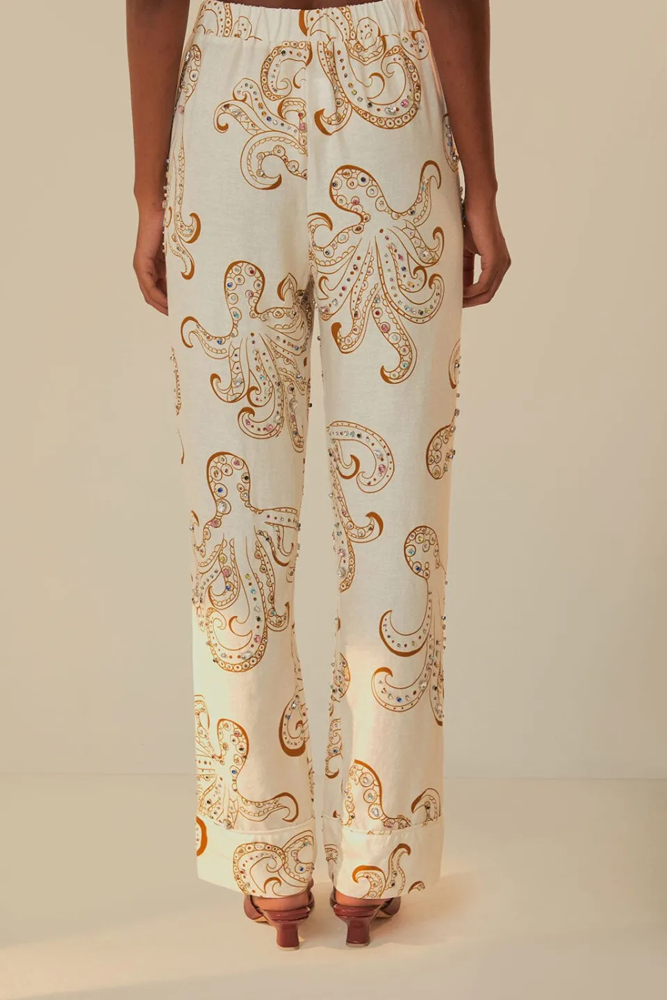 FARM Rio Off-White Octopus Fun Euroflax™ Premium Linen Pants Online