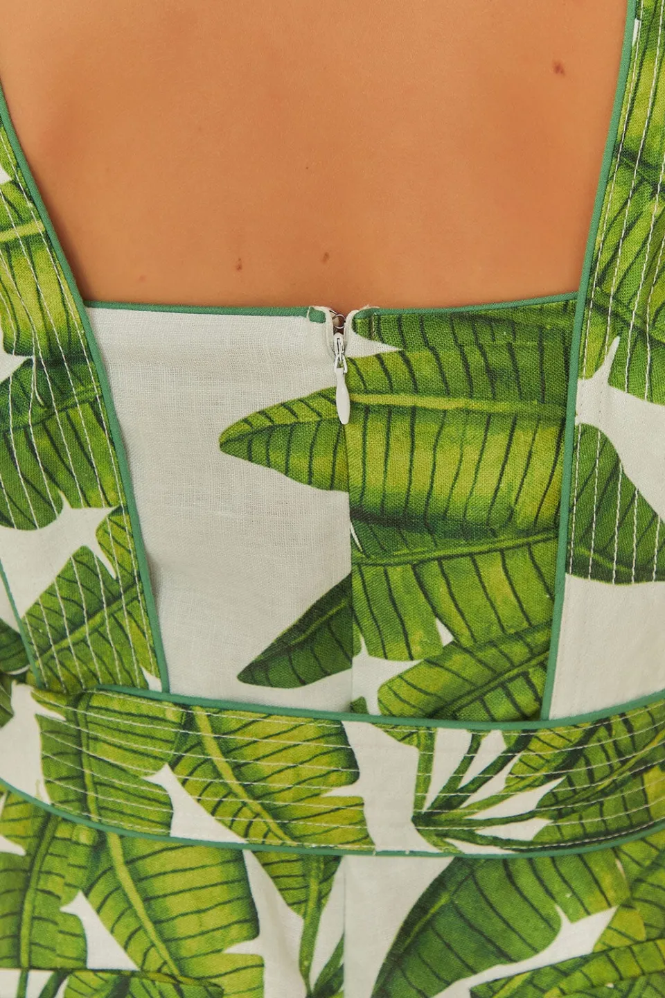 FARM Rio Off-White Palm Fan Jumpsuit Outlet