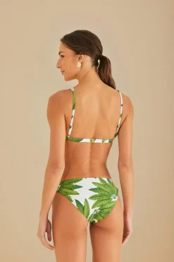 FARM Rio Off-White Palm Fan Low Waist Bikini Bottom Discount